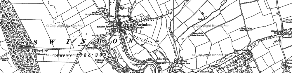 Old map of Smestow in 1881