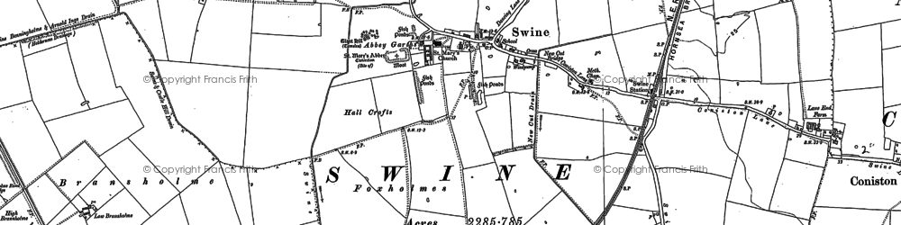 Old map of Swine in 1889