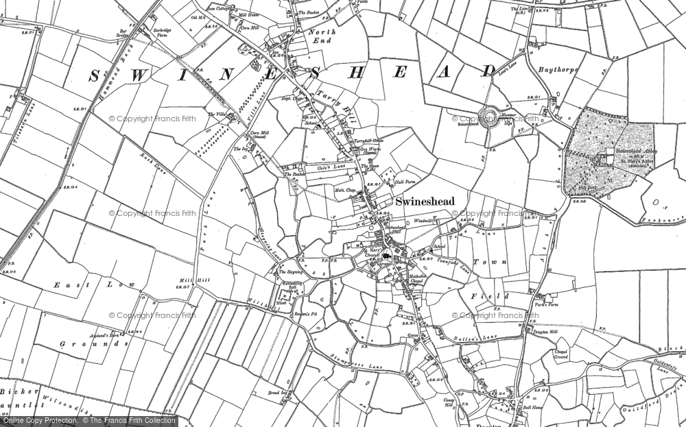 Old Map of Swineshead, 1887 in 1887