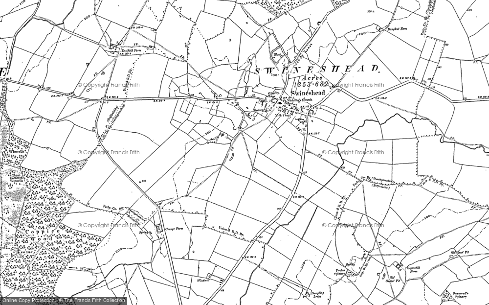 Old Map of Swineshead, 1900 in 1900
