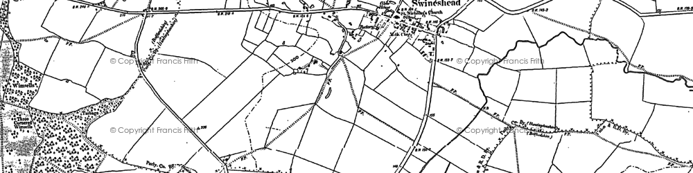 Old map of Swineshead in 1900
