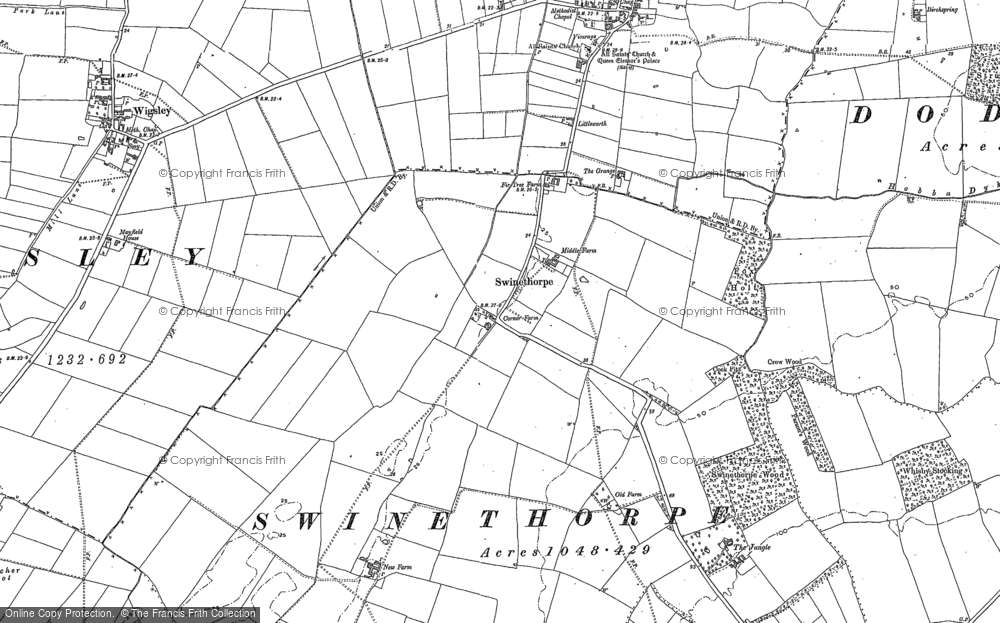 Old Map of Swinethorpe, 1899 - 1904 in 1899