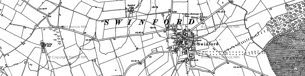 Old map of Swinford in 1885