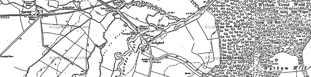 Old map of Wytham Hill in 1911