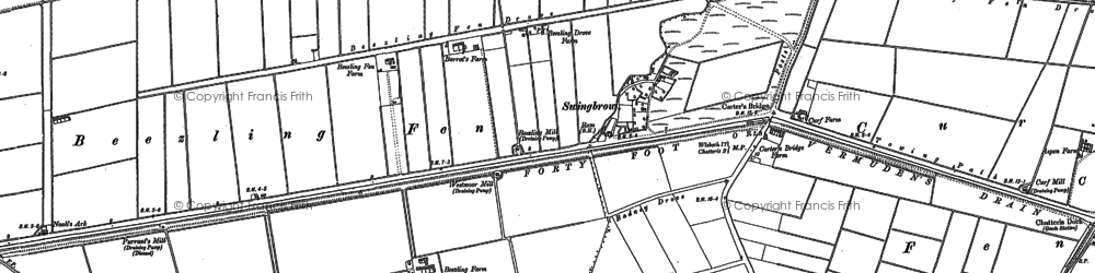 Old map of Beezling Fen in 1900