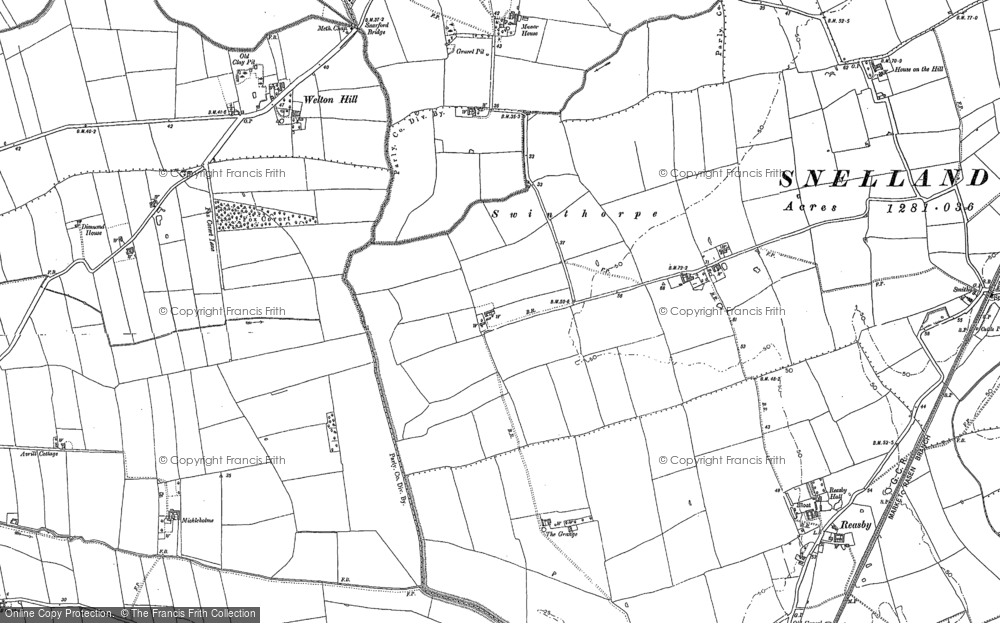 Old Map of Swinthorpe, 1885 - 1886 in 1885