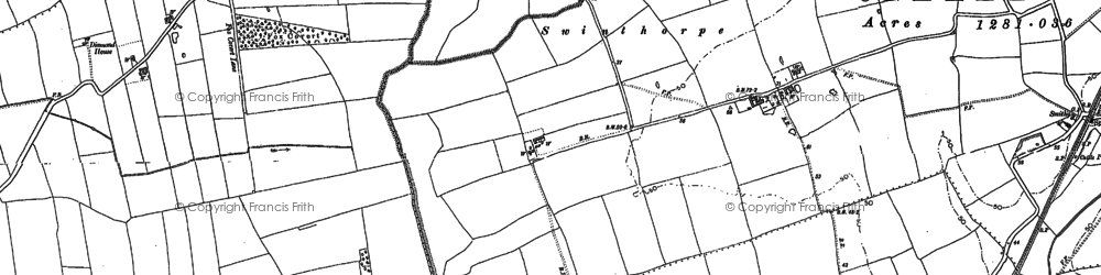 Old map of Swinthorpe in 1885