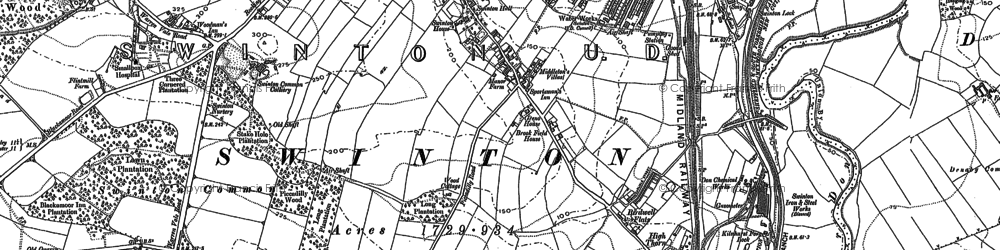 Old map of Swinton in 1890
