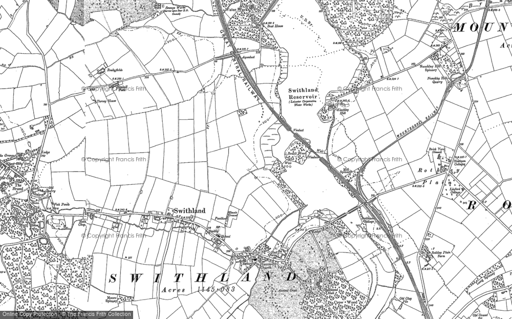 Old Map of Swithland, 1883 in 1883