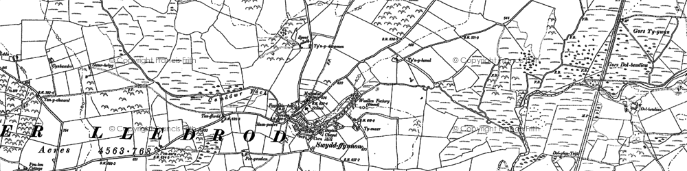 Old map of Bronwenllwyd in 1886