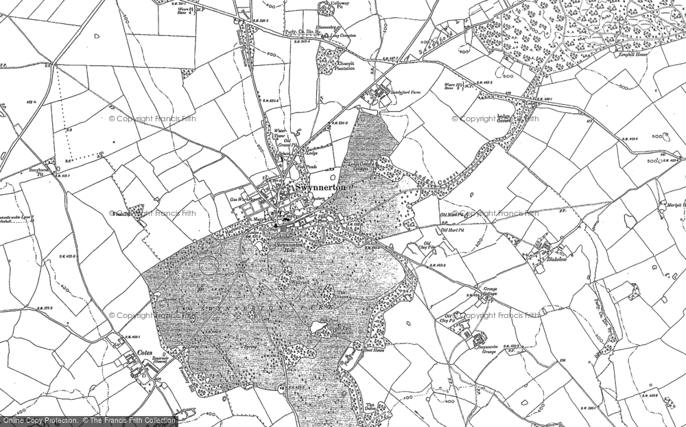 Old Map of Historic Map covering Cotes in 1879