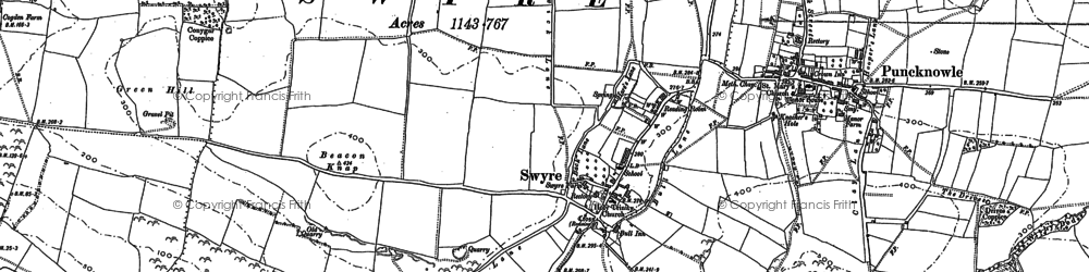 Old map of Beacon Knap in 1901