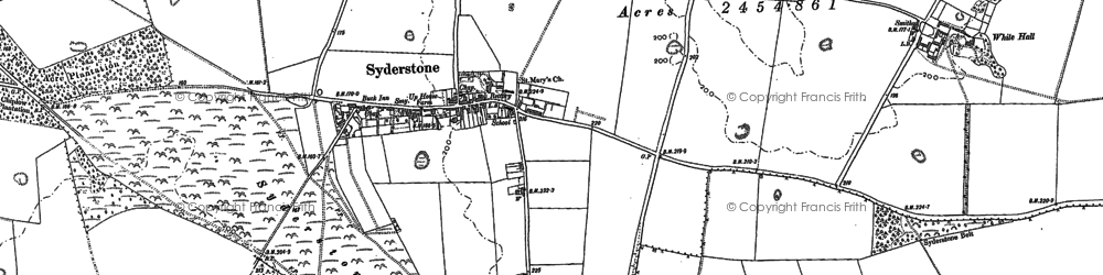 Old map of Syderstone in 1885