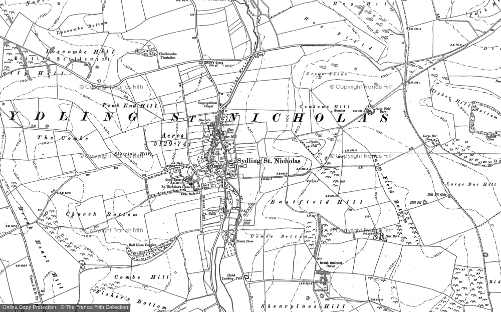 Old Map of Sydling St Nicholas, 1887 in 1887