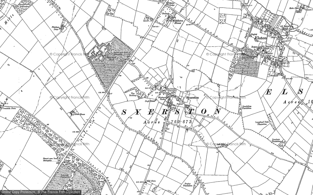 Old Map of Syerston, 1883 - 1899 in 1883