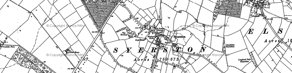 Old map of Syerston in 1883