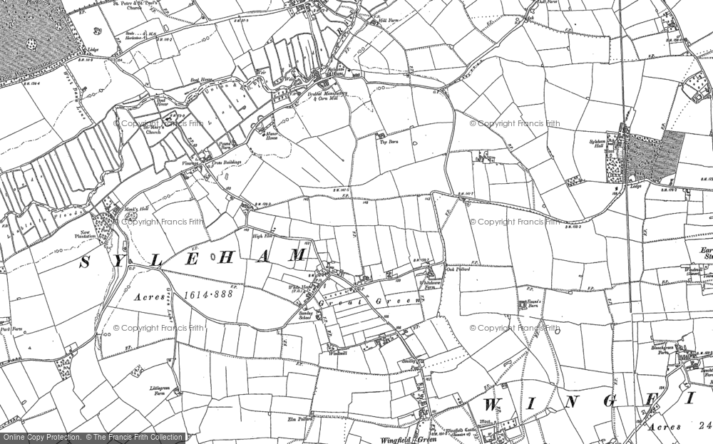 Old Map of Historic Map covering Wingfield Green in 1903