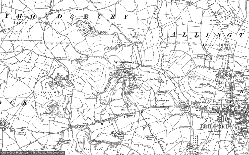 Old Map of Symondsbury, 1901 in 1901