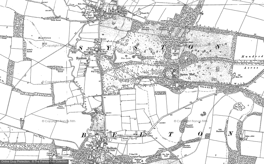 Old Map of Syston Park, 1887 in 1887