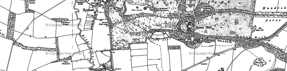 Old map of Syston Park in 1887
