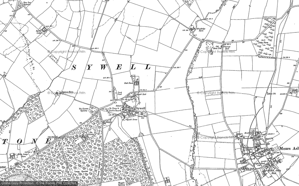 Old Map of Sywell, 1884 in 1884