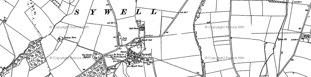Old map of Sywell in 1884