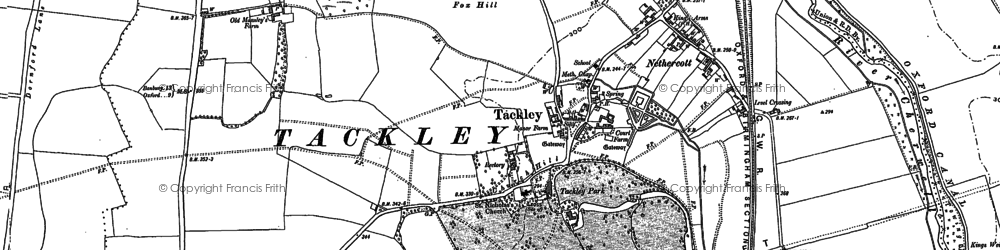Old map of Tackley in 1898