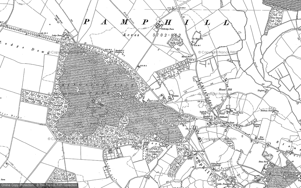 Old Map of Historic Map covering Wynne Copse in 1887