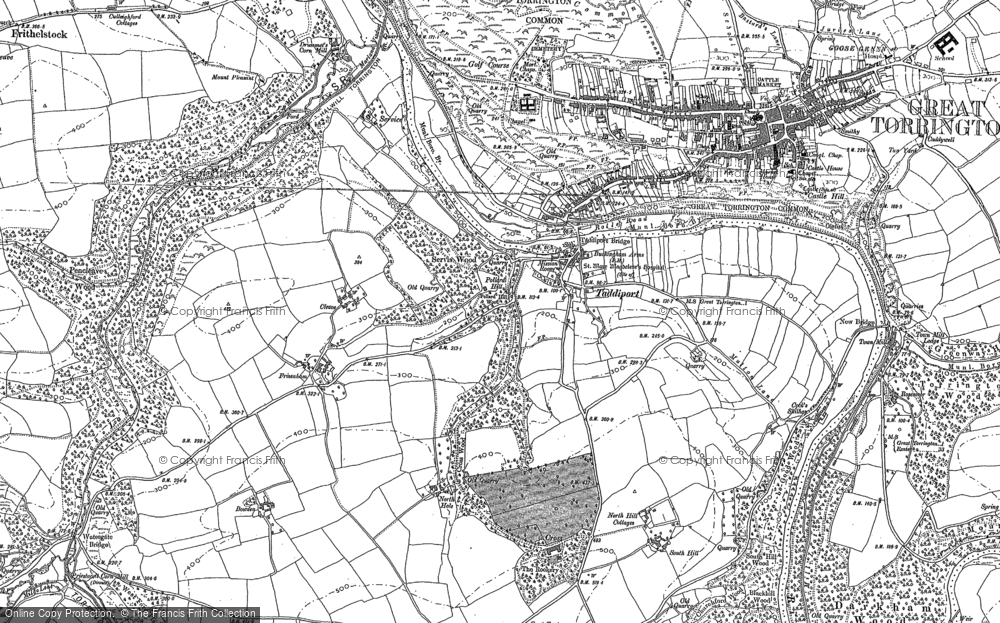 Old Map of Taddiport, 1886 in 1886