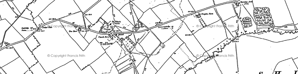 Old map of Tadlow in 1897