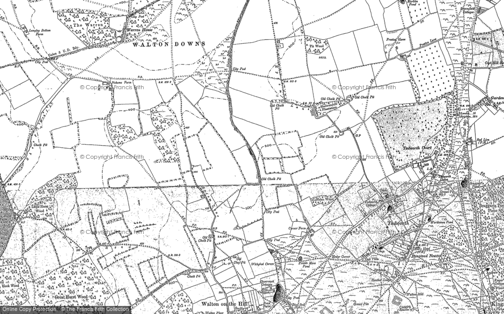Old Map of Tadworth, 1895 in 1895