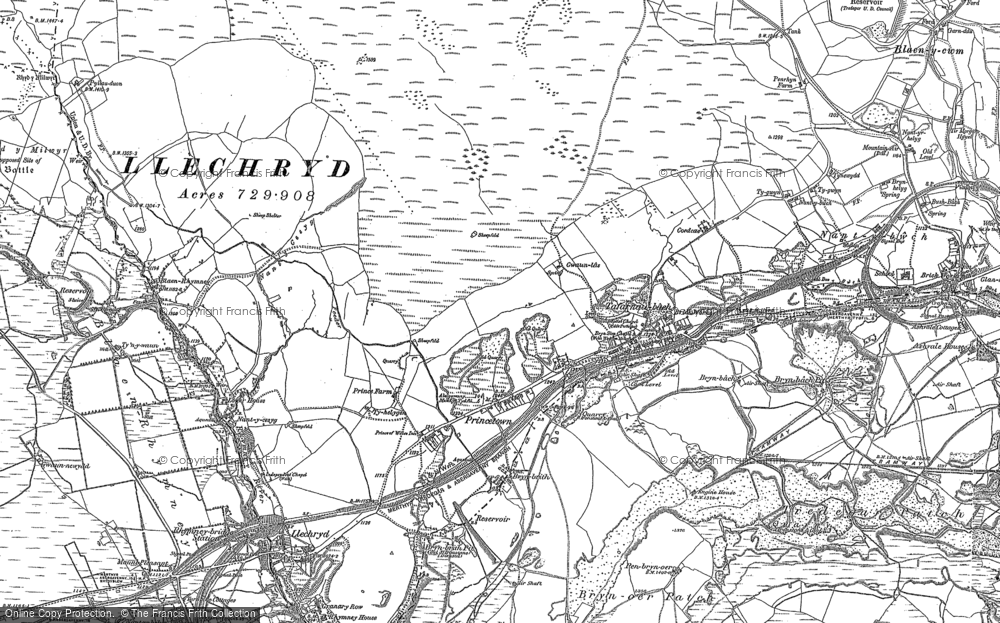 Old Map of Historic Map covering Bryn-oer Patch in 1879