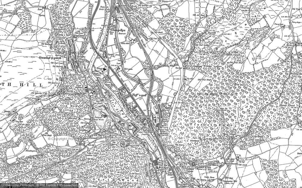 Old Map of Taffs Well, 1898 - 1915 in 1898