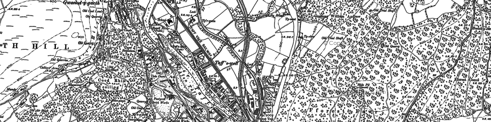 Old map of Taffs Well in 1898