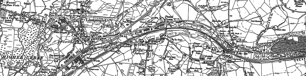 Old map of Tai'r-ysgol in 1897