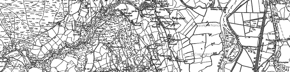 Old map of Tal-y-bont in 1887