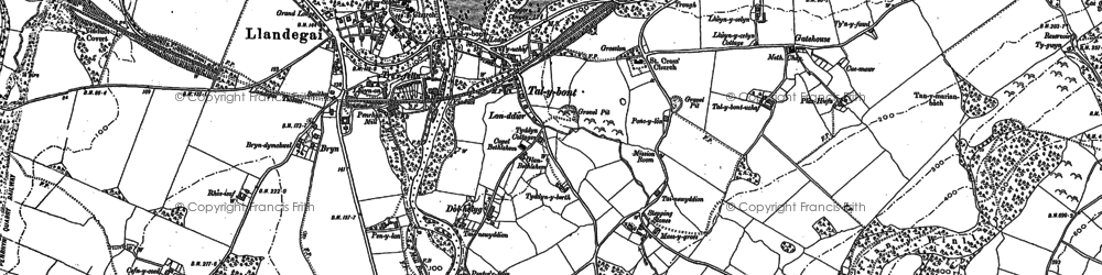 Old map of Tal-y-bont in 1888