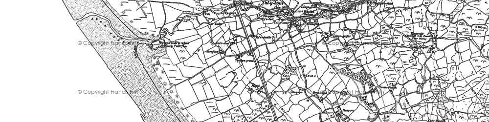 Old map of Afon Ysgethin in 1888
