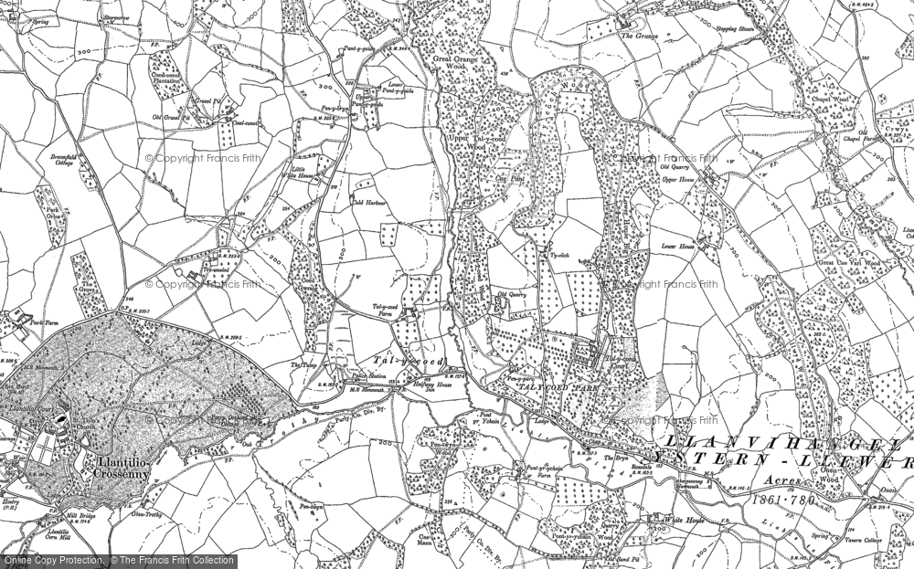 Old Map of Tal-y-coed, 1900 in 1900
