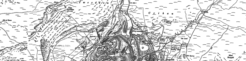 Old map of Afon Barlwyd in 1899