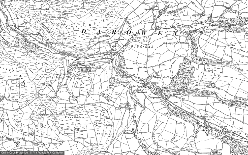 Old Map of Tal-y-Wern, 1885 - 1902 in 1885