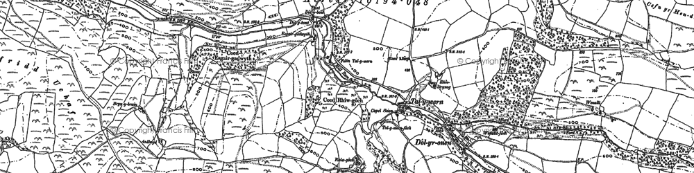 Old map of Tal-y-Wern in 1885