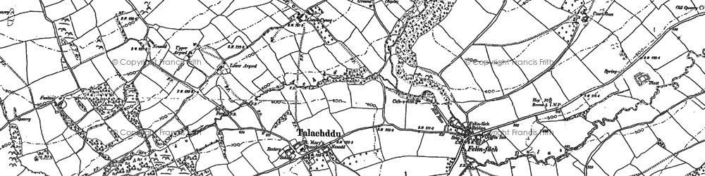 Old map of Talachddu in 1887