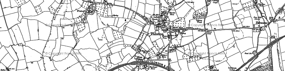 Old map of Talaton in 1887