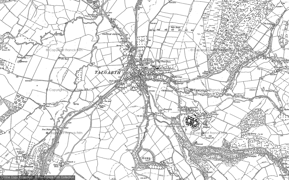 Old Map of Talgarth, 1886 - 1887 in 1886