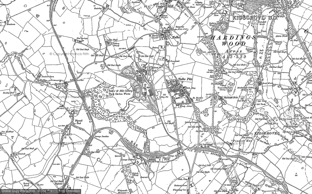 Old Map of Talke Pits, 1897 - 1898 in 1897