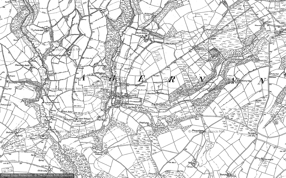 Old Map of Historic Map covering Afon-fach-Pontgarreg in 1887