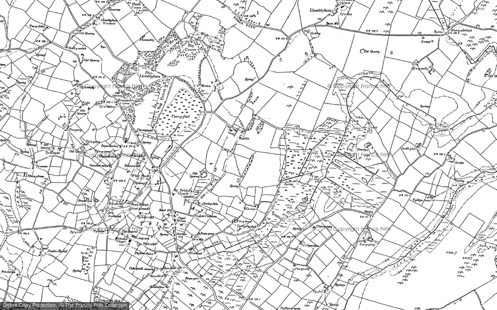 Old Map of Historic Map covering Gwenfro Uchaf in 1888