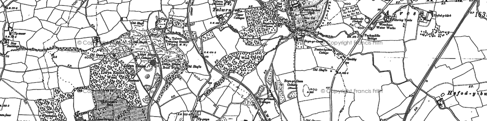 Old map of Llwyneinion in 1898