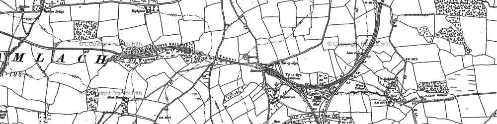 Old map of Talyllyn in 1886
